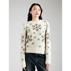 NWT Vero Moda Snowflake Pullover Cream Sweater Christmas Holidays Size Small